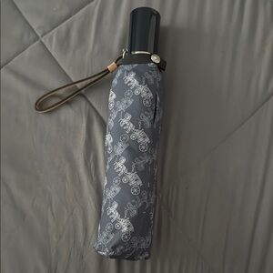 Coach Blue and Gray Compact Umbrella with Comfortable Grip rare